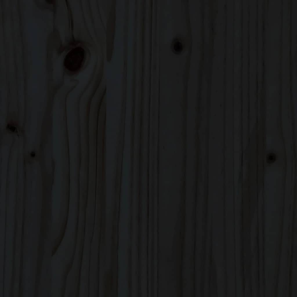 Bed Headboard Black 81x4x100 cm Solid Wood Pine