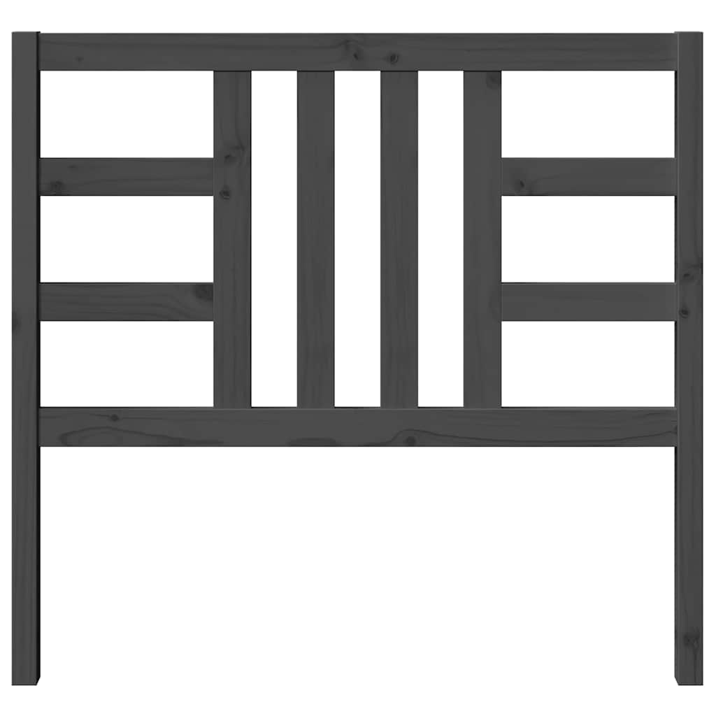 Bed Headboard Grey 106x4x100 cm Solid Wood Pine