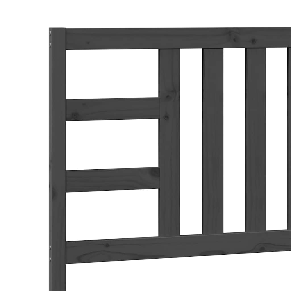 Bed Headboard Grey 106x4x100 cm Solid Wood Pine