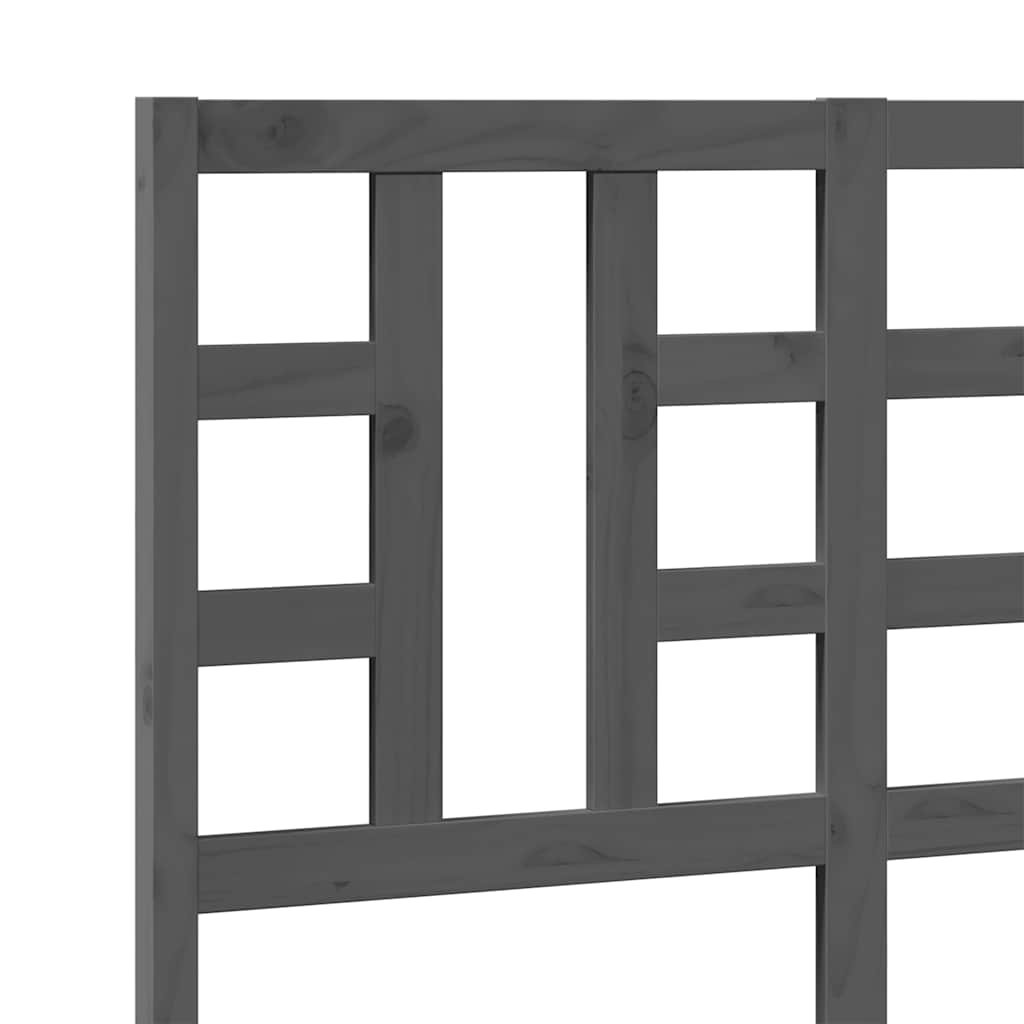 Bed Headboard Grey 126x4x100 cm Solid Wood Pine