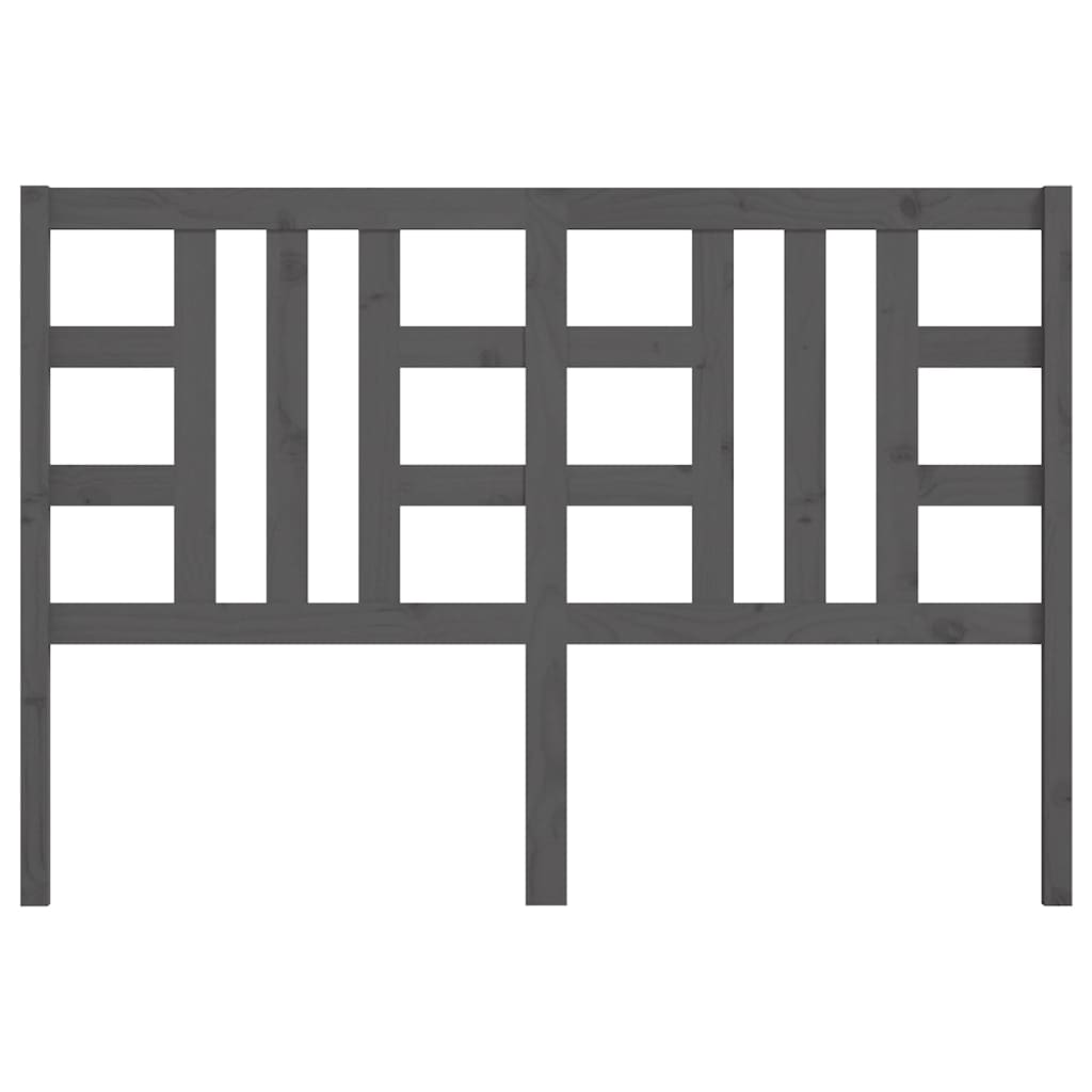 Bed Headboard Grey 146x4x100 cm Solid Wood Pine