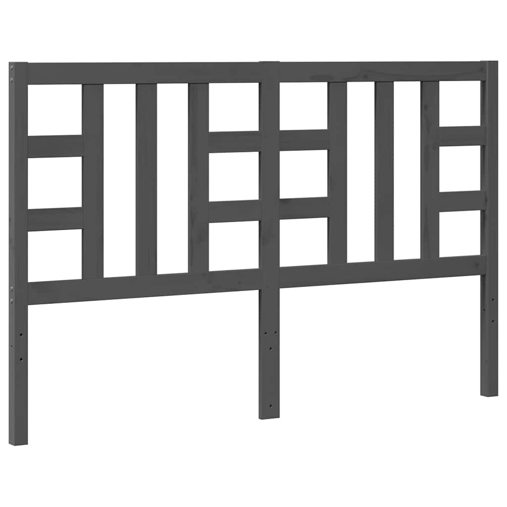 Bed Headboard Grey 166x4x100 cm Solid Wood Pine