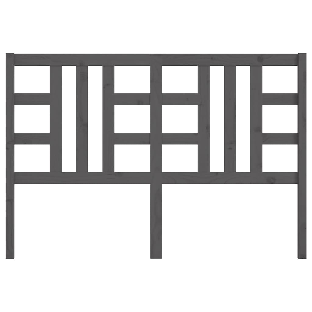 Bed Headboard Grey 166x4x100 cm Solid Wood Pine