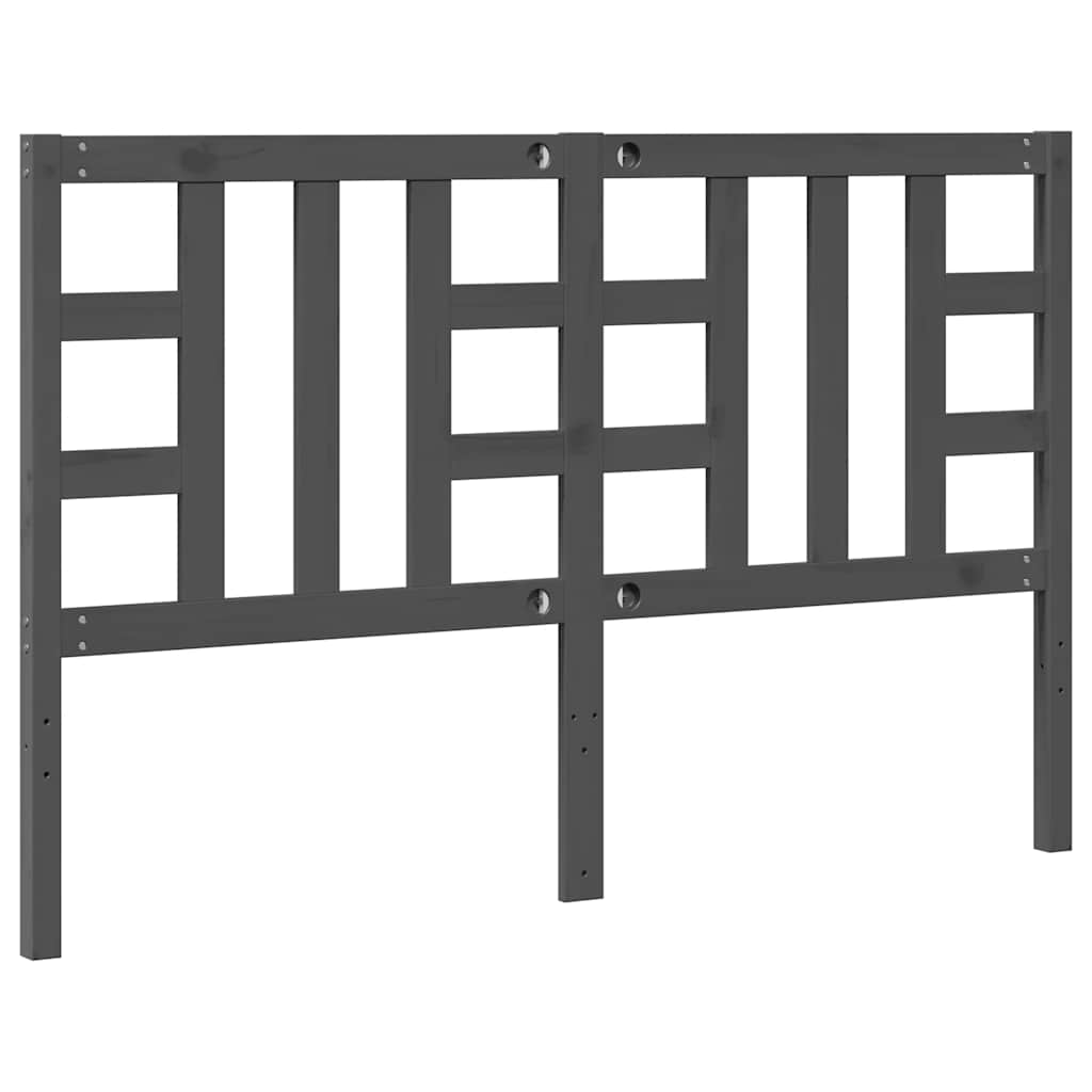 Bed Headboard Grey 166x4x100 cm Solid Wood Pine