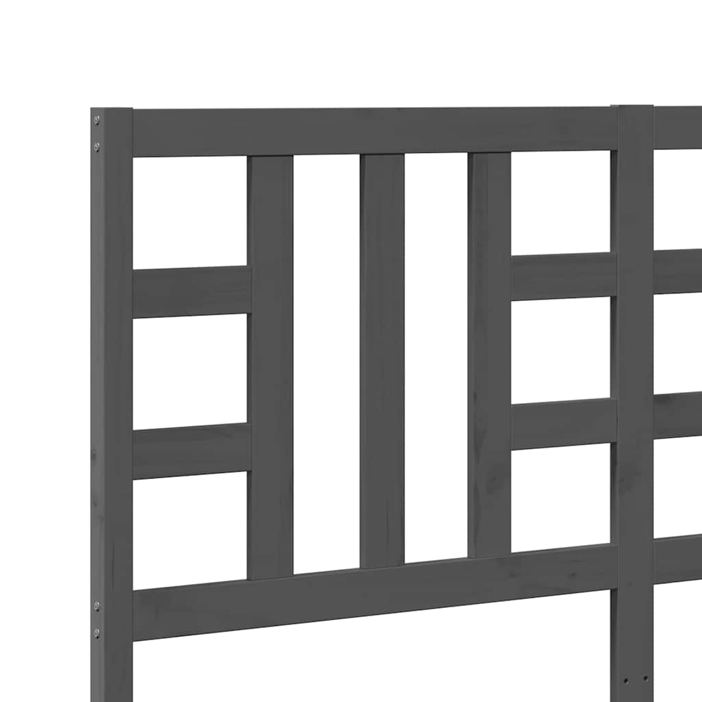 Bed Headboard Grey 166x4x100 cm Solid Wood Pine