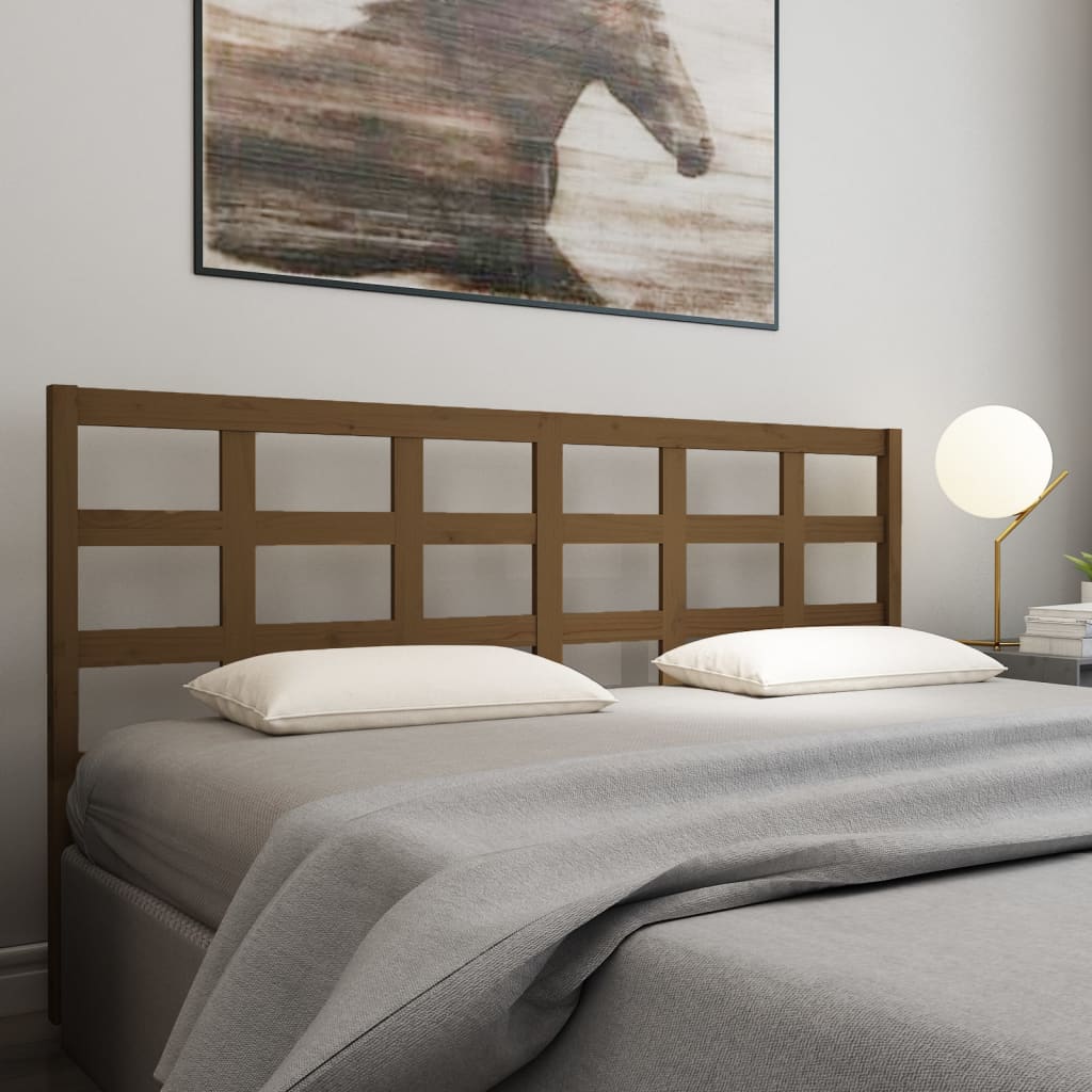 Bed Headboard Honey Brown 185.5x4x100 cm Solid Wood Pine