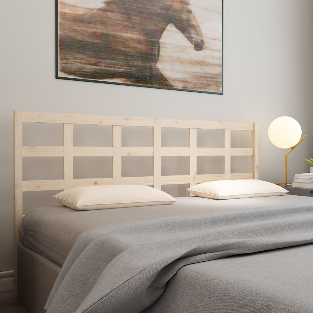 Bed Headboard 205.5x4x100 cm Solid Wood Pine