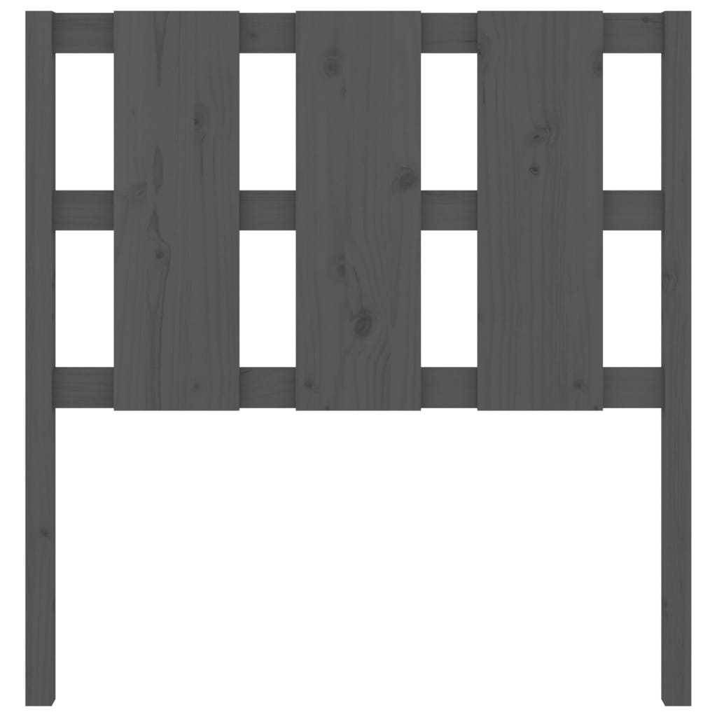Bed Headboard Grey 95.5x4x100 cm Solid Wood Pine
