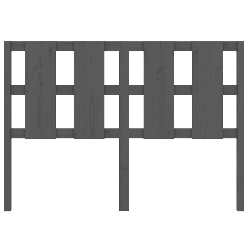 Bed Headboard Grey 145.5x4x100 cm Solid Wood Pine