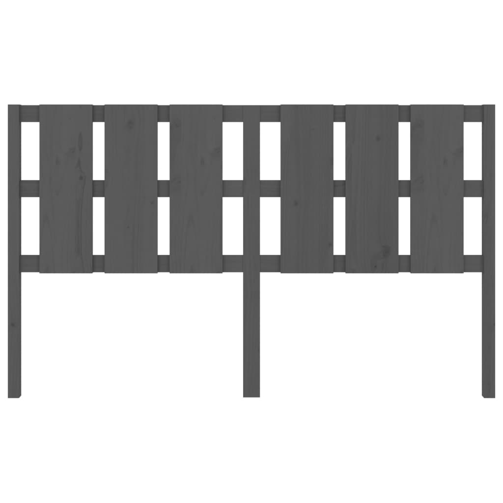 Bed Headboard Grey 165.5x4x100 cm Solid Wood Pine