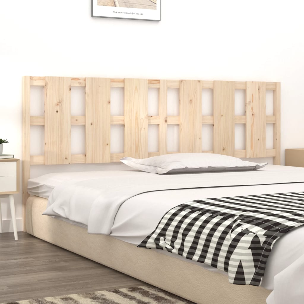 Bed Headboard 205.5x4x100 cm Solid Wood Pine