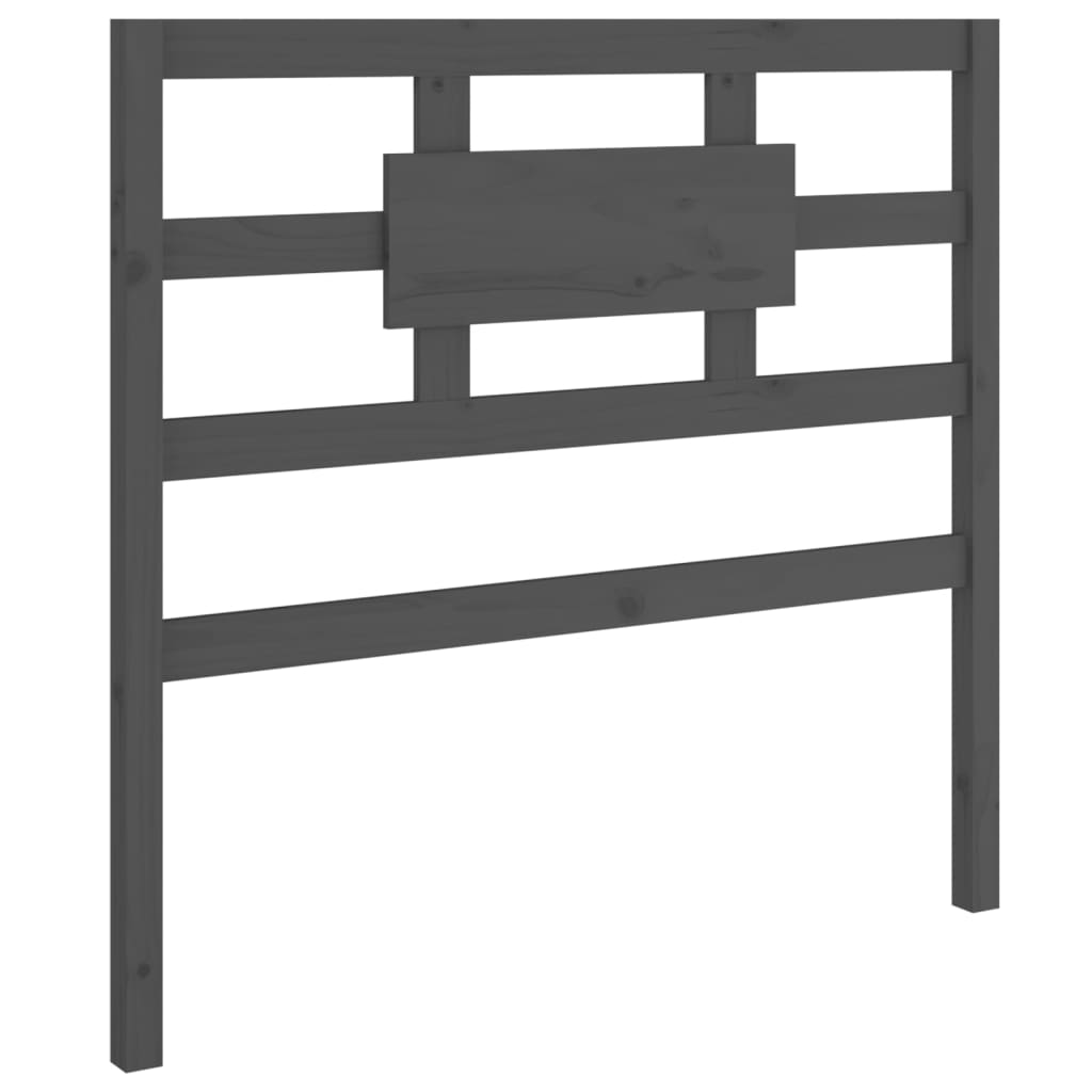 Bed Headboard Grey 105.5x4x100 cm Solid Wood Pine