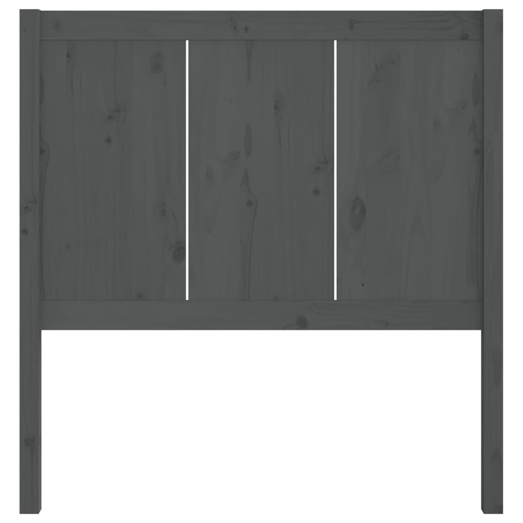 Bed Headboard Grey 80.5x4x100 cm Solid Pine Wood
