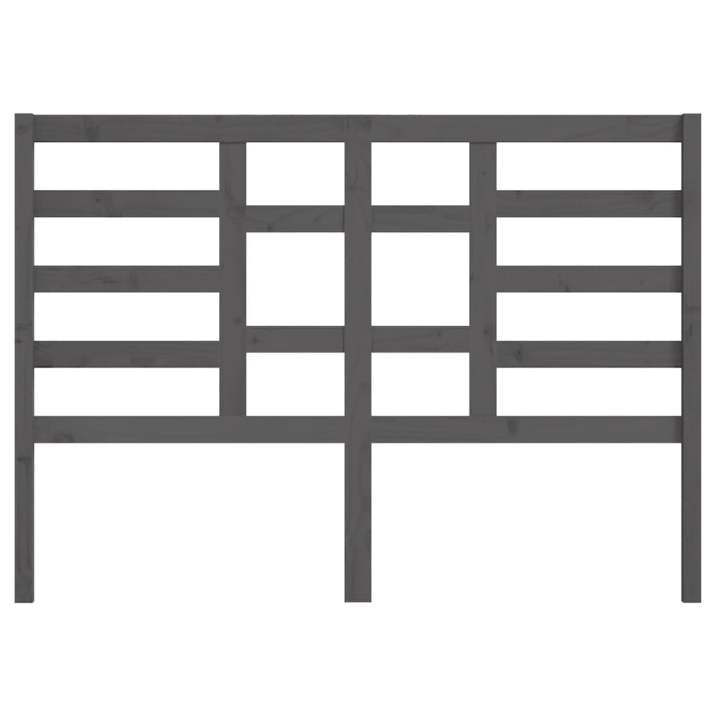 Bed Headboard Grey 156x4x104 cm Solid Wood Pine