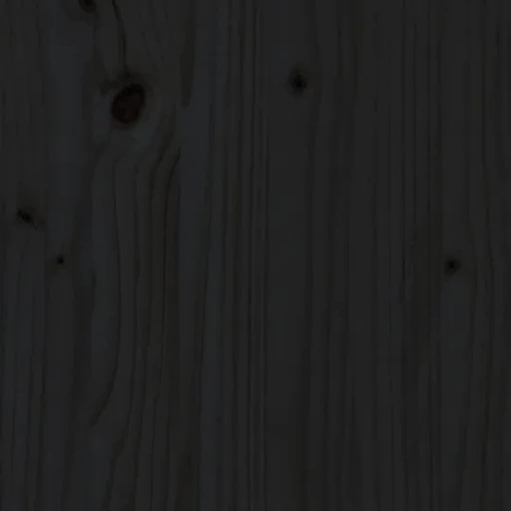 Bed Headboard Black 166x4x104 cm Solid Wood Pine