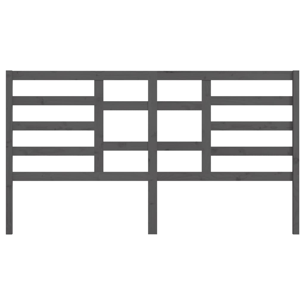 Bed Headboard Grey 186x4x104 cm Solid Wood Pine