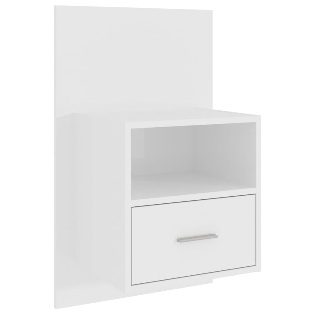 Wall-mounted Bedside Cabinet High Gloss White