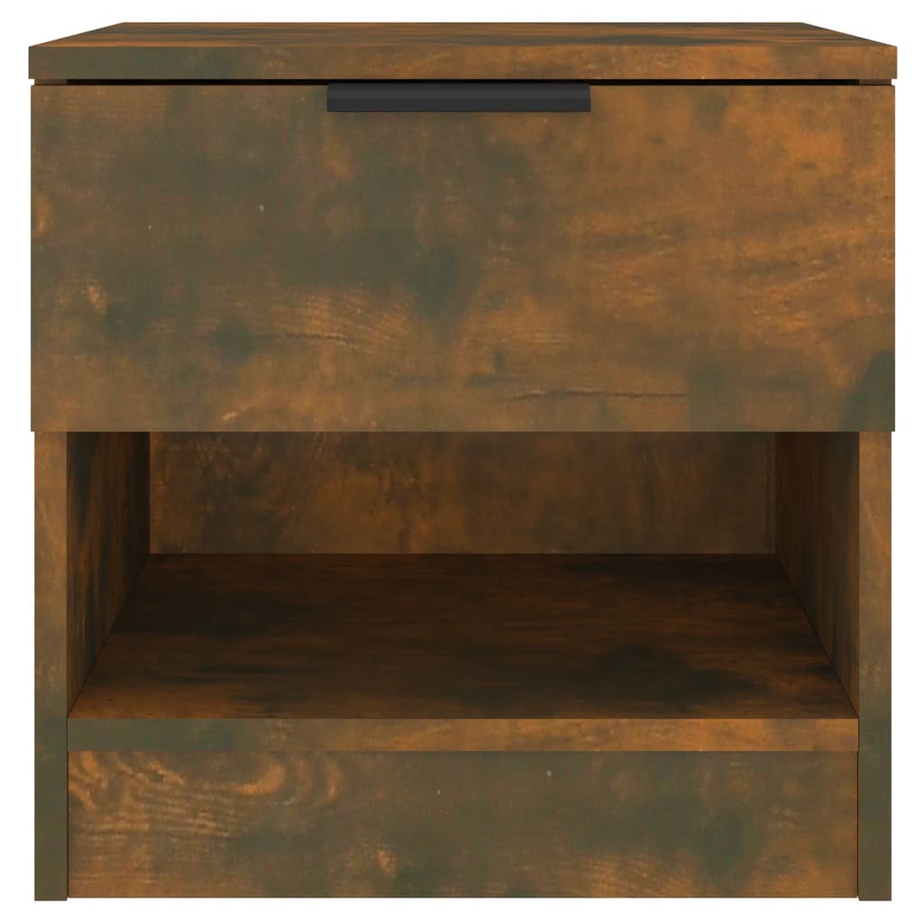 Bedside Cabinet Smoked Oak Engineered Wood