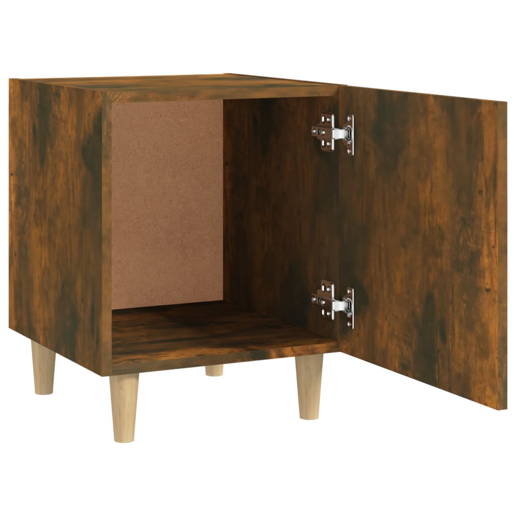 Bedside Cabinet Smoked Oak Engineered Wood