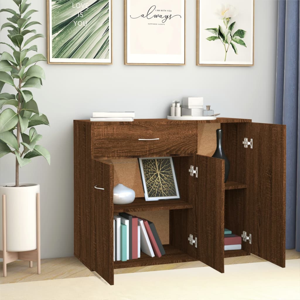 Sideboard Brown Oak 88x30x70 cm Engineered Wood