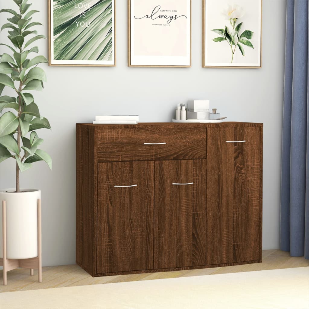 Sideboard Brown Oak 88x30x70 cm Engineered Wood