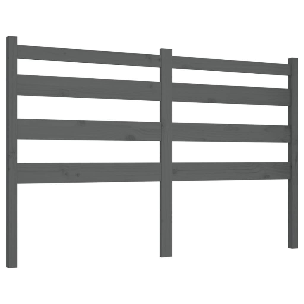 Bed Headboard Grey 186x4x100 cm Solid Wood Pine