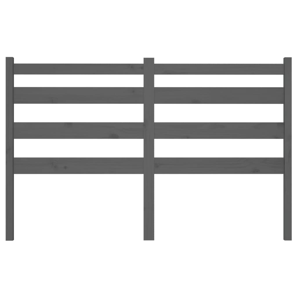 Bed Headboard Grey 186x4x100 cm Solid Wood Pine