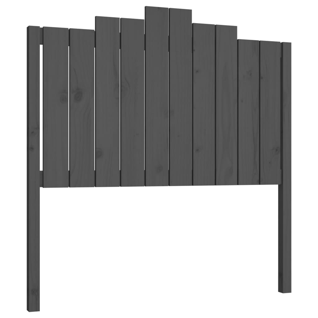 Bed Headboard Grey 106x4x110 cm Solid Wood Pine