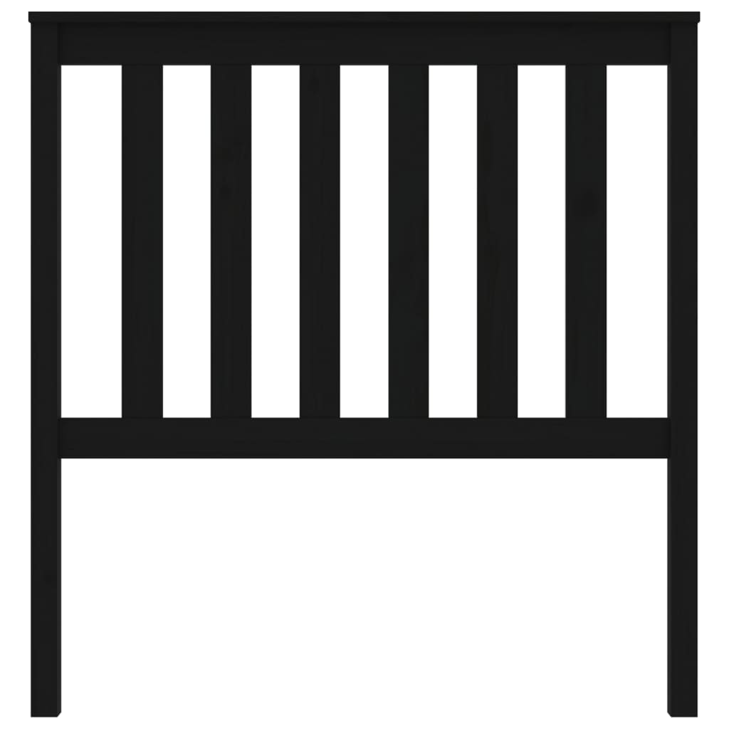 Bed Headboard Black 96x6x101 cm Solid Wood Pine