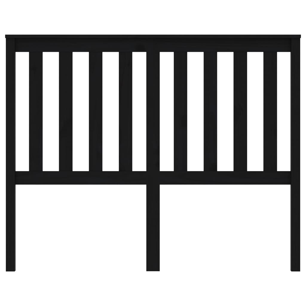 Bed Headboard Black 146x6x101 cm Solid Wood Pine