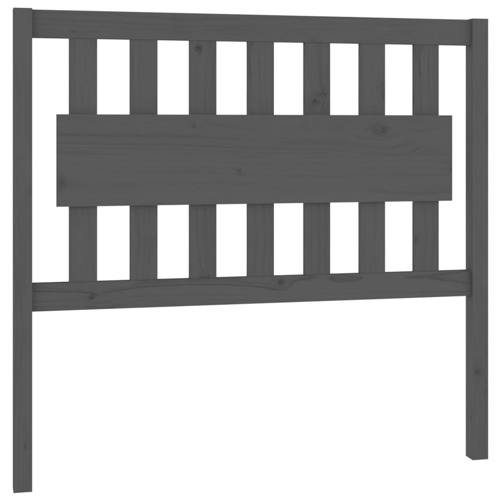 Bed Headboard Grey 105.5x4x100 cm Solid Wood Pine