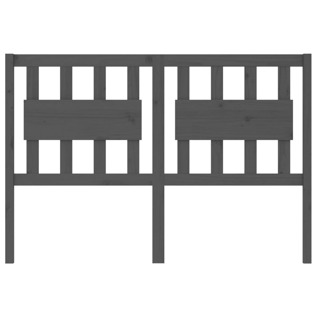 Bed Headboard Grey 125.5x4x100 cm Solid Wood Pine