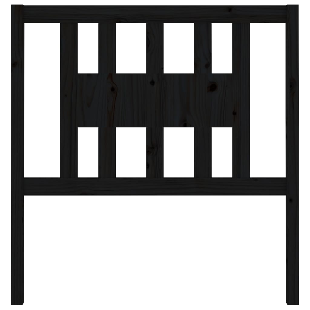 Headboard Black 106x4x100 cm Solid Wood Pine