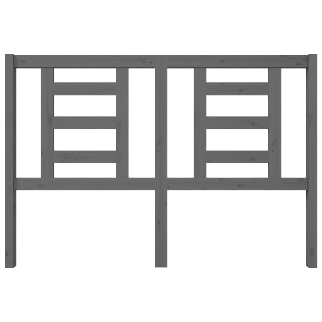 Bed Headboard Grey 146x4x100 cm Solid Wood Pine