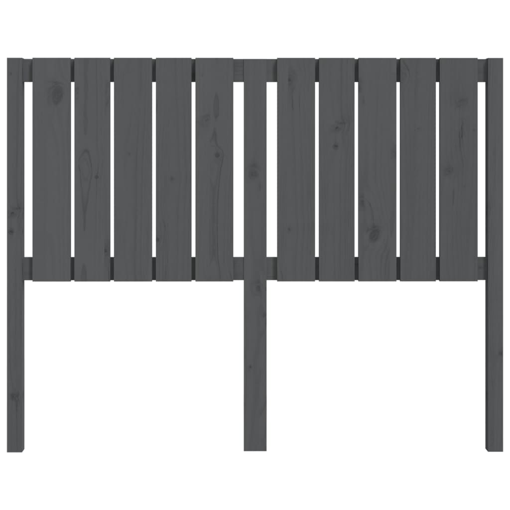 Bed Headboard Grey 125.5x4x100 cm Solid Wood Pine