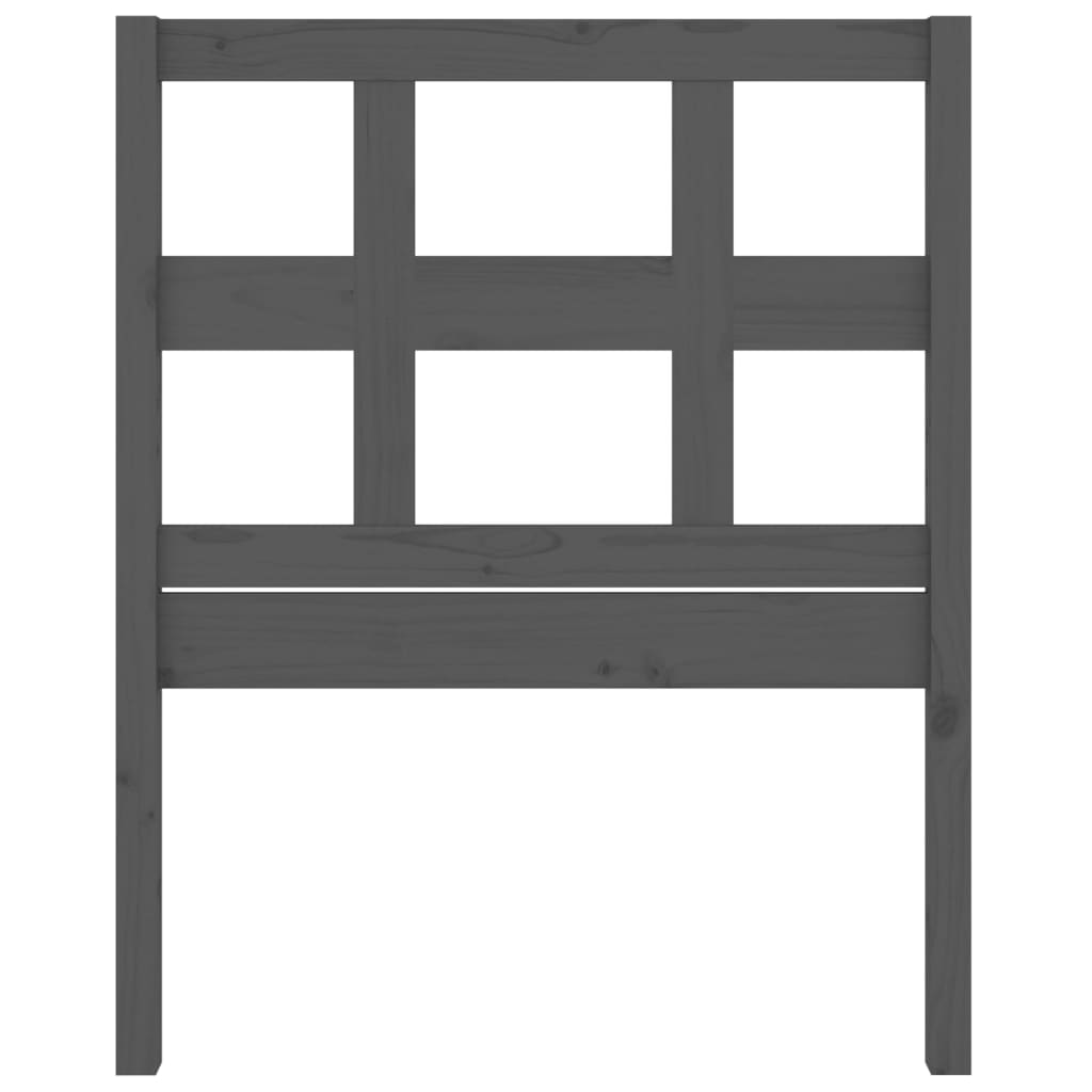 Bed Headboard Grey 80.5x4x100 cm Solid Wood Pine