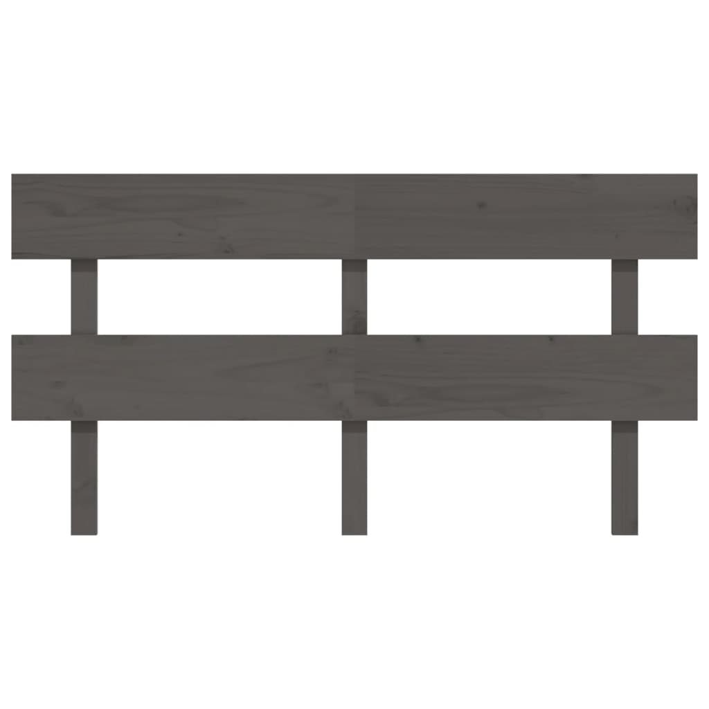 Bed Headboard Grey 154x3x81 cm Solid Wood Pine