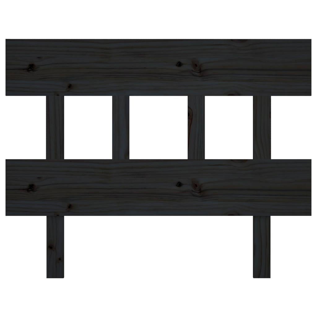 Bed Headboard Black 78.5x3x81 cm Solid Wood Pine
