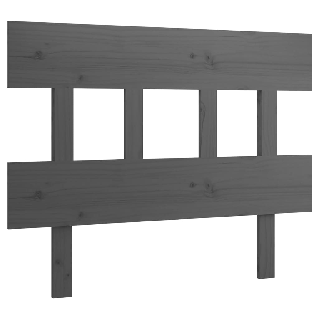 Bed Headboard Grey 103.5x3x81 cm Solid Wood Pine