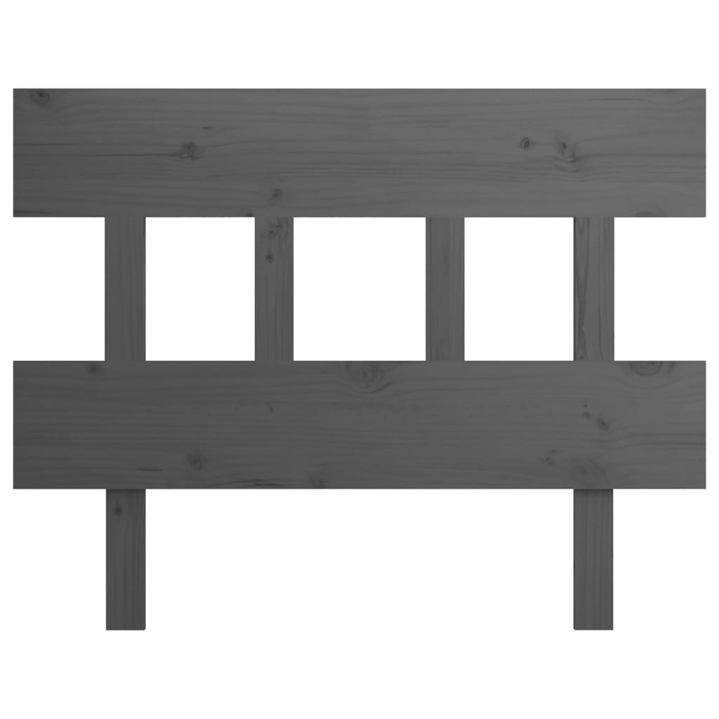 Bed Headboard Grey 103.5x3x81 cm Solid Wood Pine