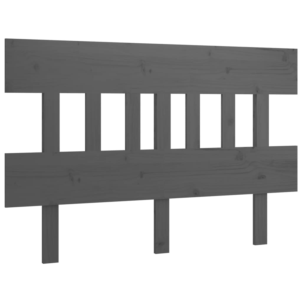 Bed Headboard Grey 138.5x3x81 cm Solid Wood Pine