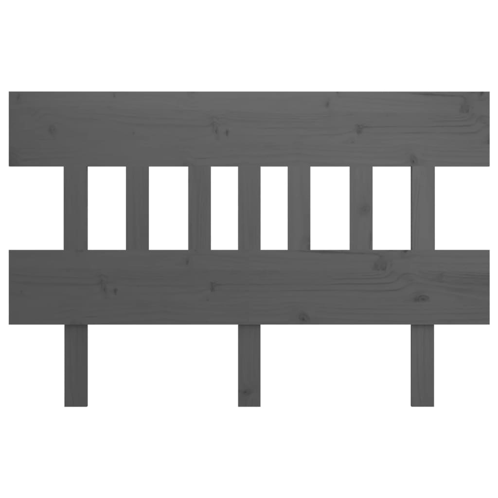 Bed Headboard Grey 143.5x3x81 cm Solid Wood Pine