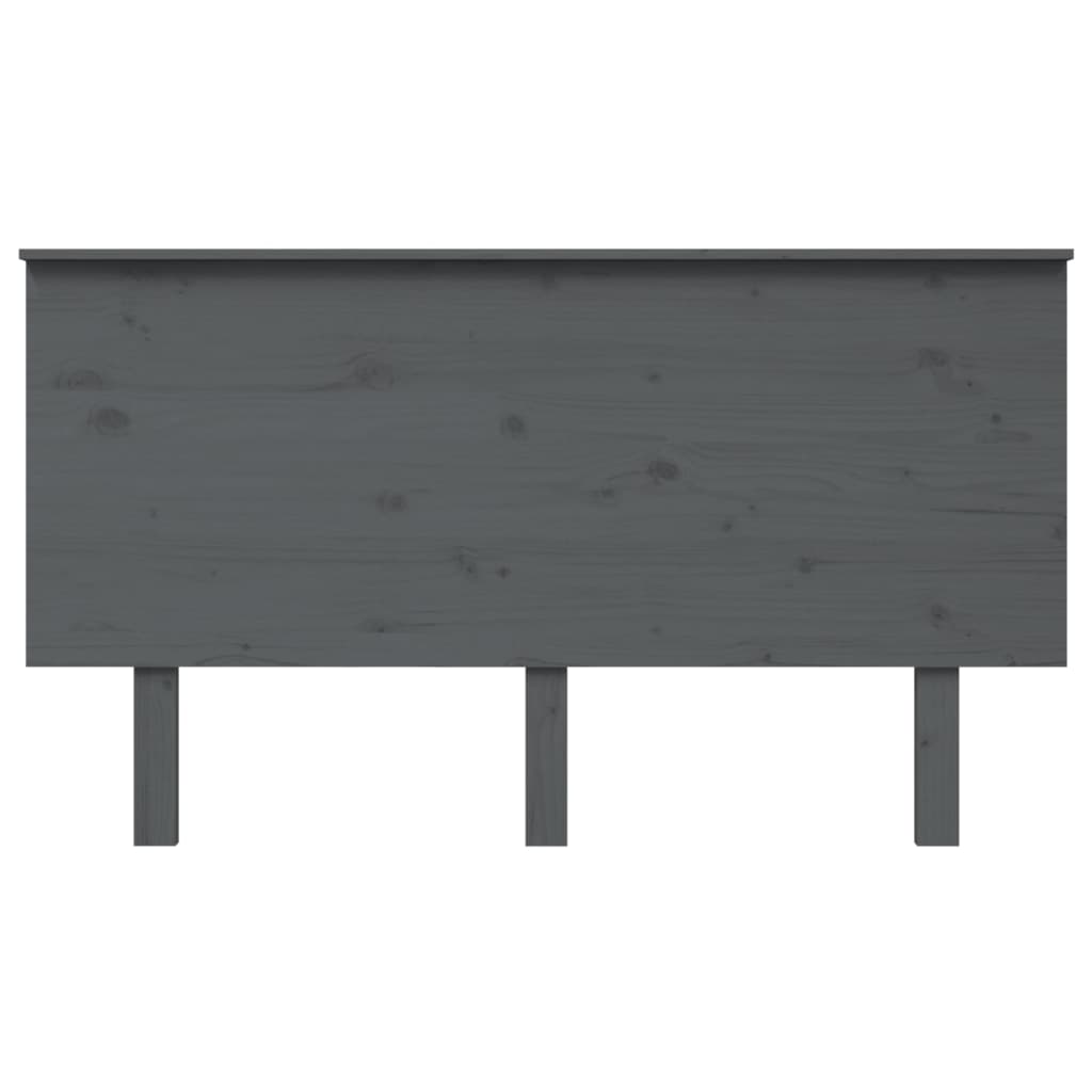 Bed Headboard Grey 144x6x82.5 cm Solid Wood Pine
