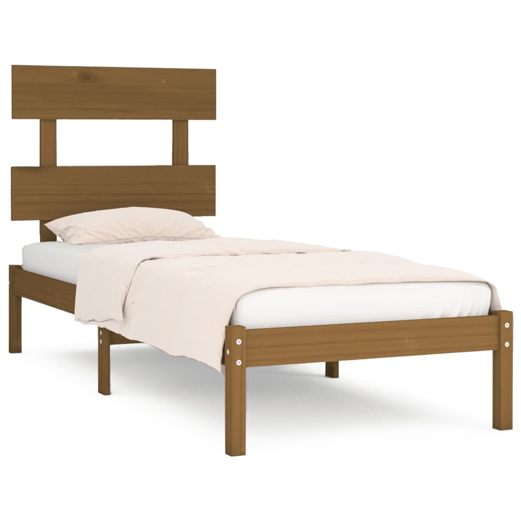 Bed Frame without Mattress Honey Brown 100x200 cm Solid Wood