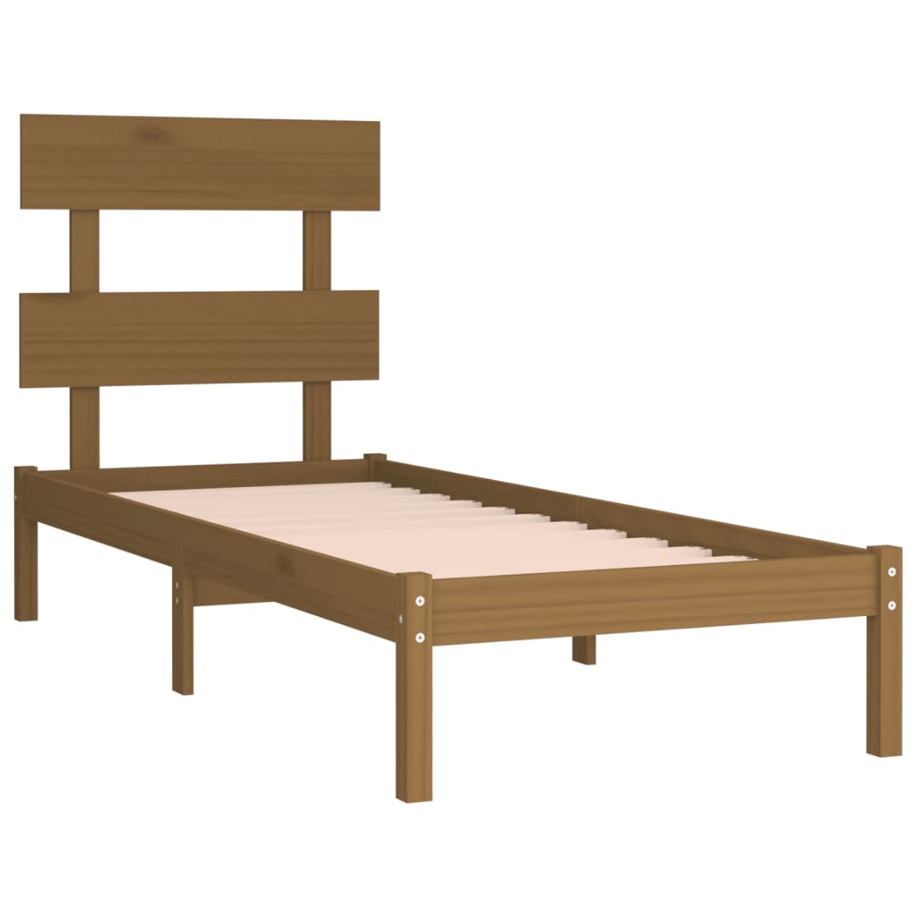 Bed Frame without Mattress Honey Brown 100x200 cm Solid Wood
