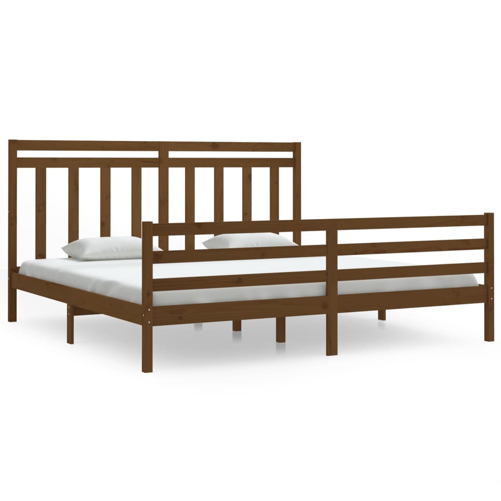 \vidaXL Bed Frame without Mattress Honey Brown 200x200 cm Solid Wood