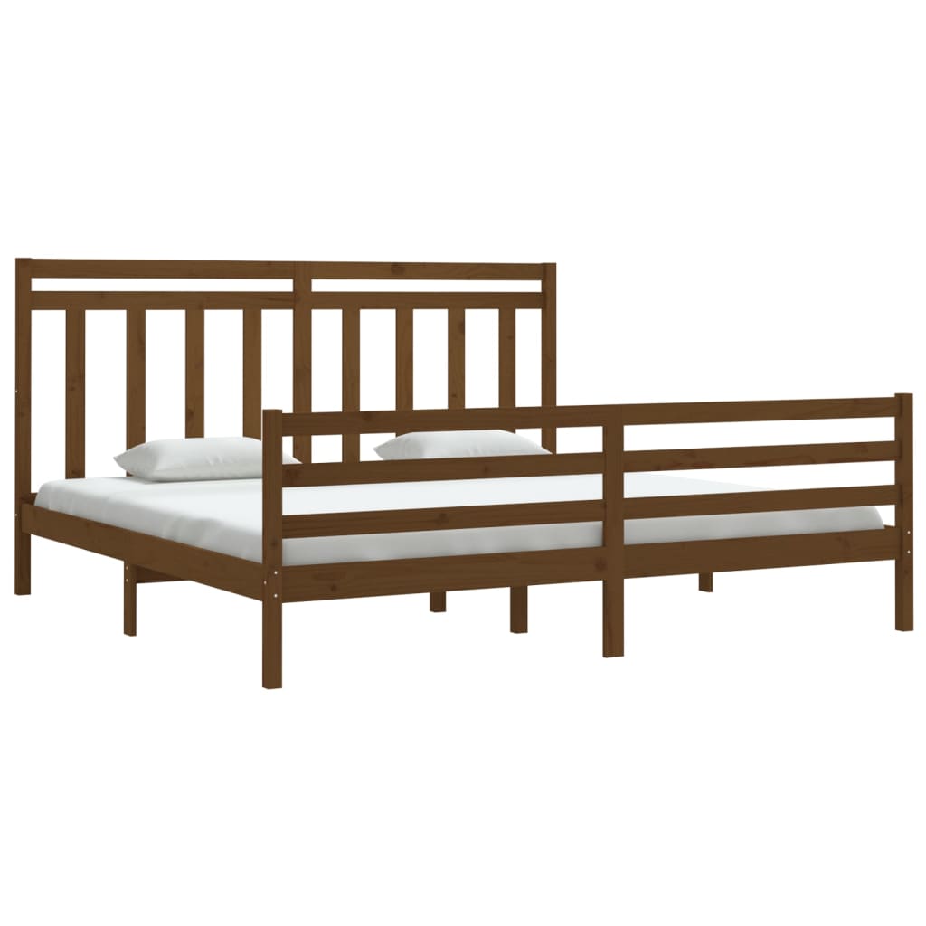 \vidaXL Bed Frame without Mattress Honey Brown 200x200 cm Solid Wood