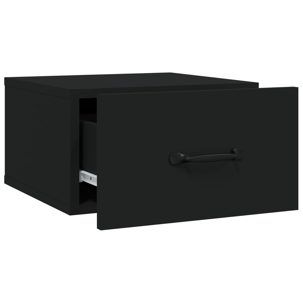 Wall-mounted Bedside Cabinet Black 35x35x20 cm