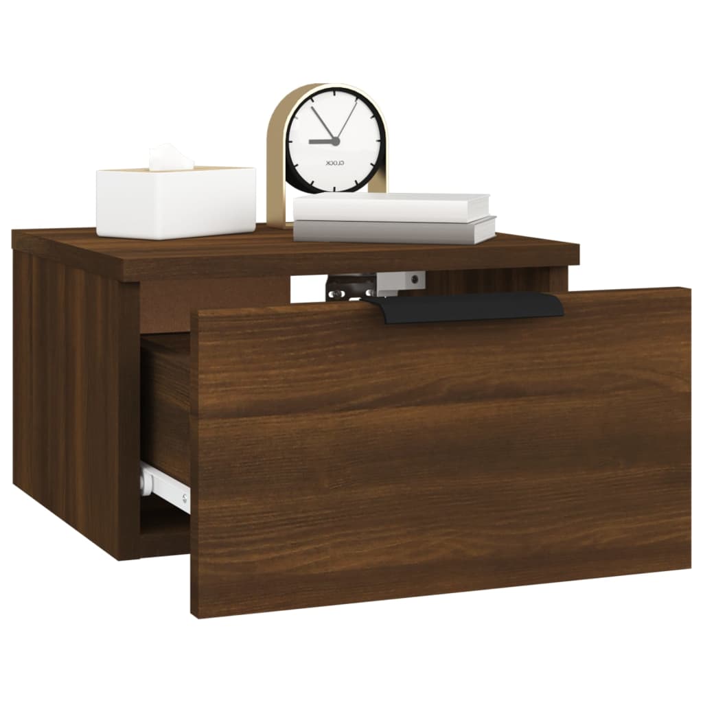 Wall-mounted Bedside Cabinet Brown Oak 34x30x20 cm