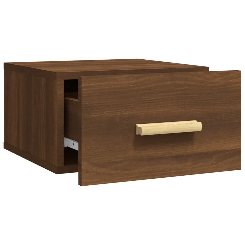 Wall-mounted Bedside Cabinet Brown Oak 35x35x20 cm